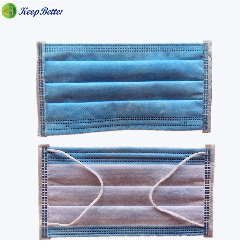 Disposable Surgical Mask 3- Ply Virus Protector Face Masks Elastic Earloop Type Mask and Respirator