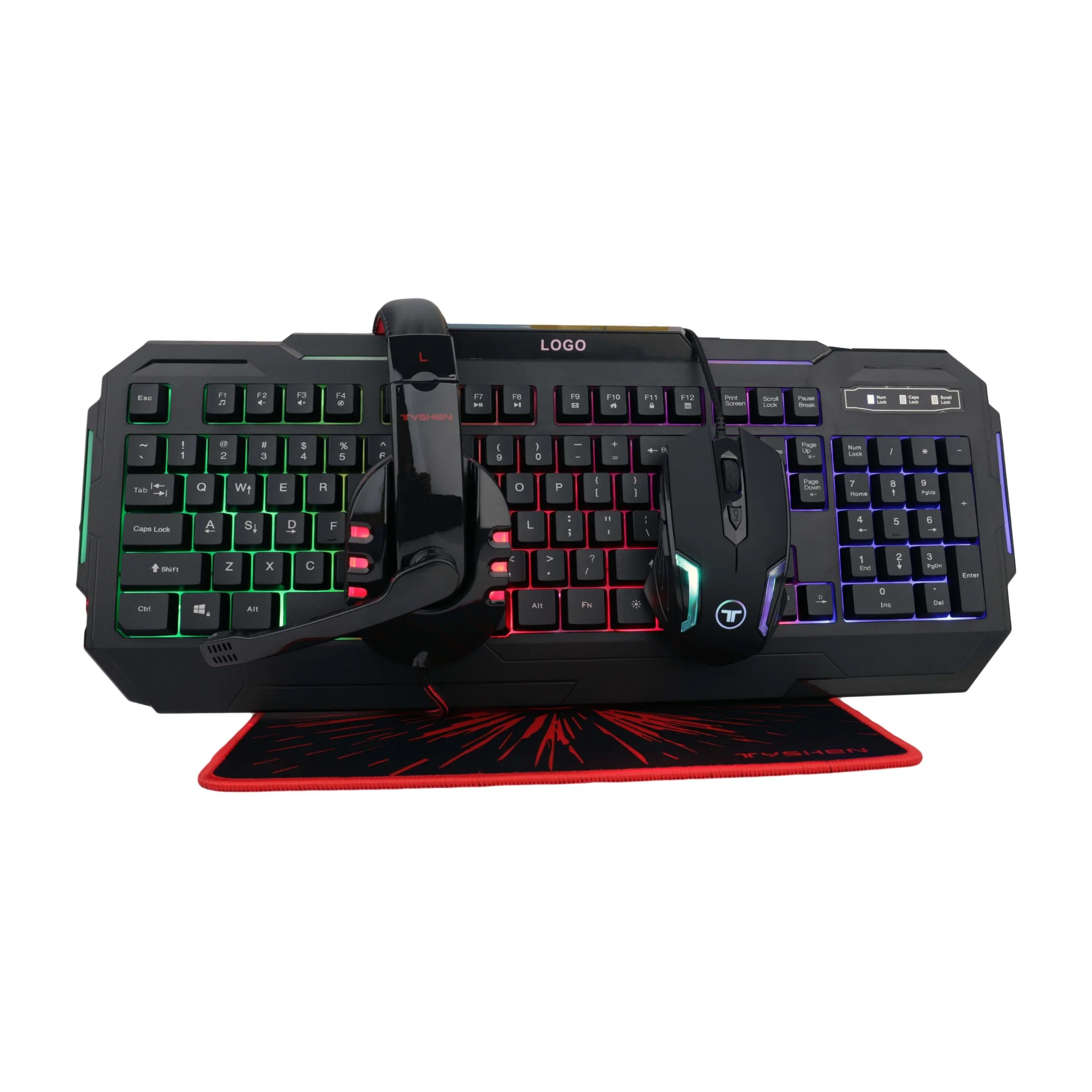 Проводные USB с подсветкой RGB Игровые мыши и клавиатуры Combo компания Razer с чувством гарнитура коврик для мыши для геймеров компьютерных игр не беспроводной связи