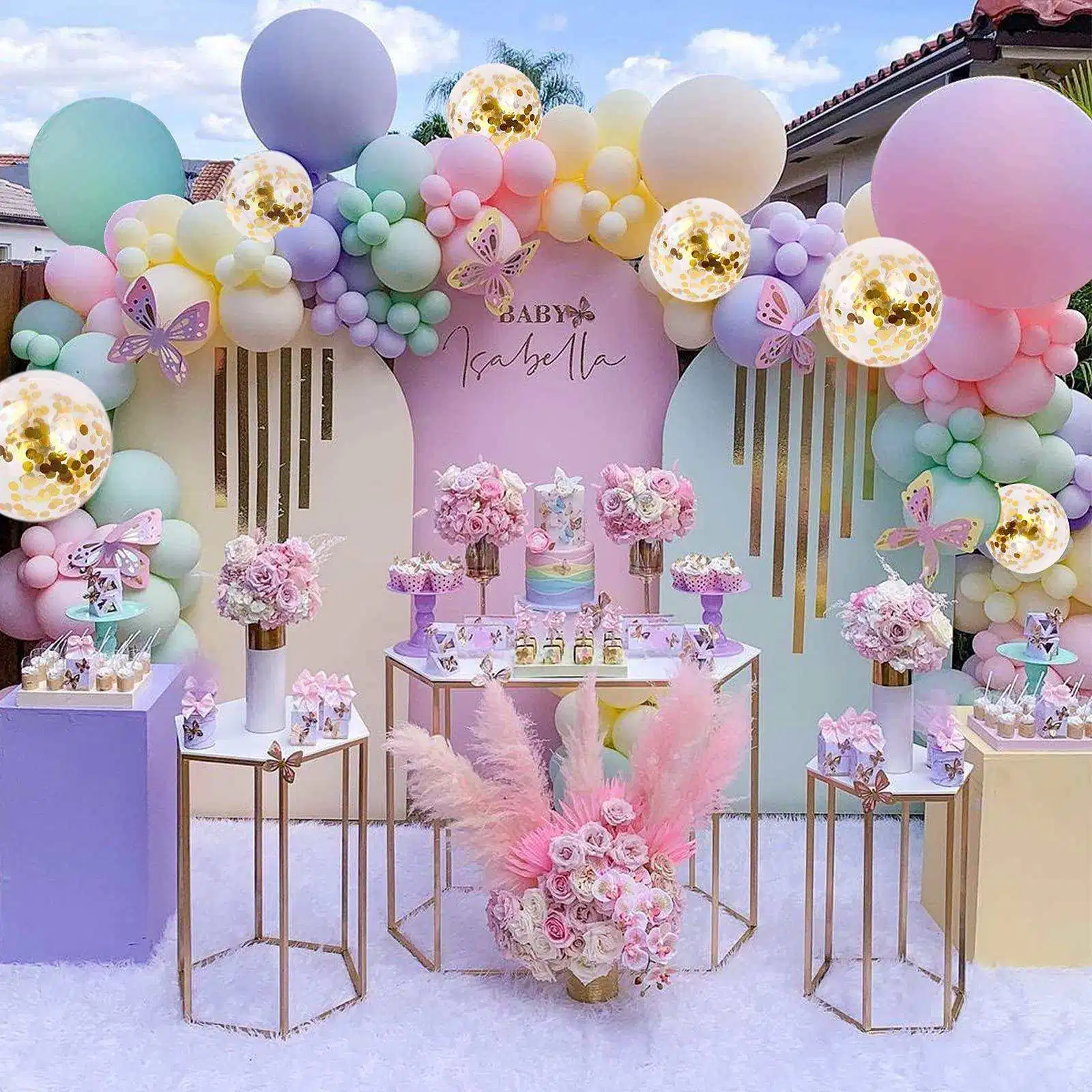 Pastel Balloons Garland Arch Kit 117 PCS Rainbow Macaron Balloon Unicorn Mermaid Party Decorations