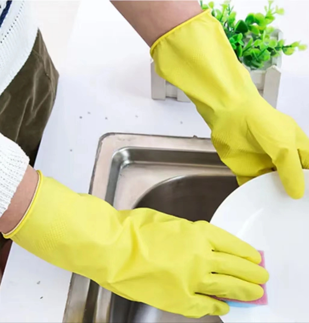 Washing Dishes Washing Clothes Cleaning Waterproof Plus Thickness Rubber Leather Gloves