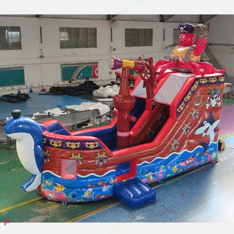 8x4m Diseño nuevo Barco Pirata inflable saltando trampolín diapositiva