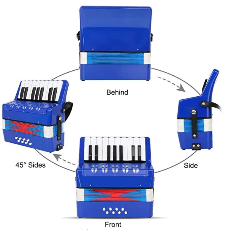 17 de la tecla 8 Bass pequeños Mini Toy Piano acordeón a los niños Los niños para la educación un instrumento musical, caja de regalo con color