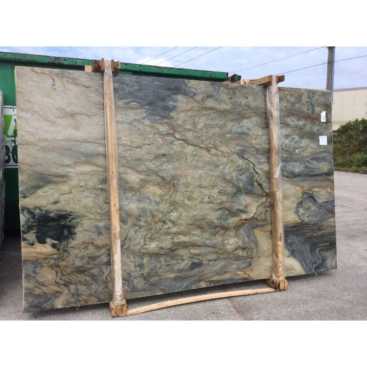 Luxury Stone Brazil Natural Fusion/Silk Road Quartzite Granite Slabs for Waterfall Countertop Background Wall