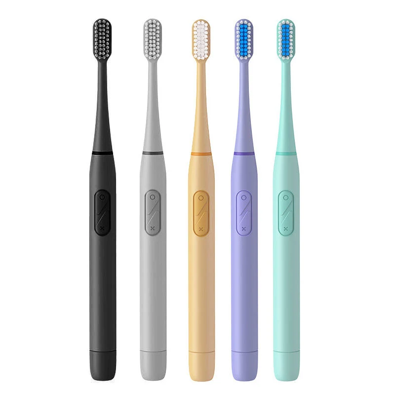 Home Travel Oral Care Appliances البطارية اللينة Powered Brush Sonic فرشاة أسنان كهربائية ملونة