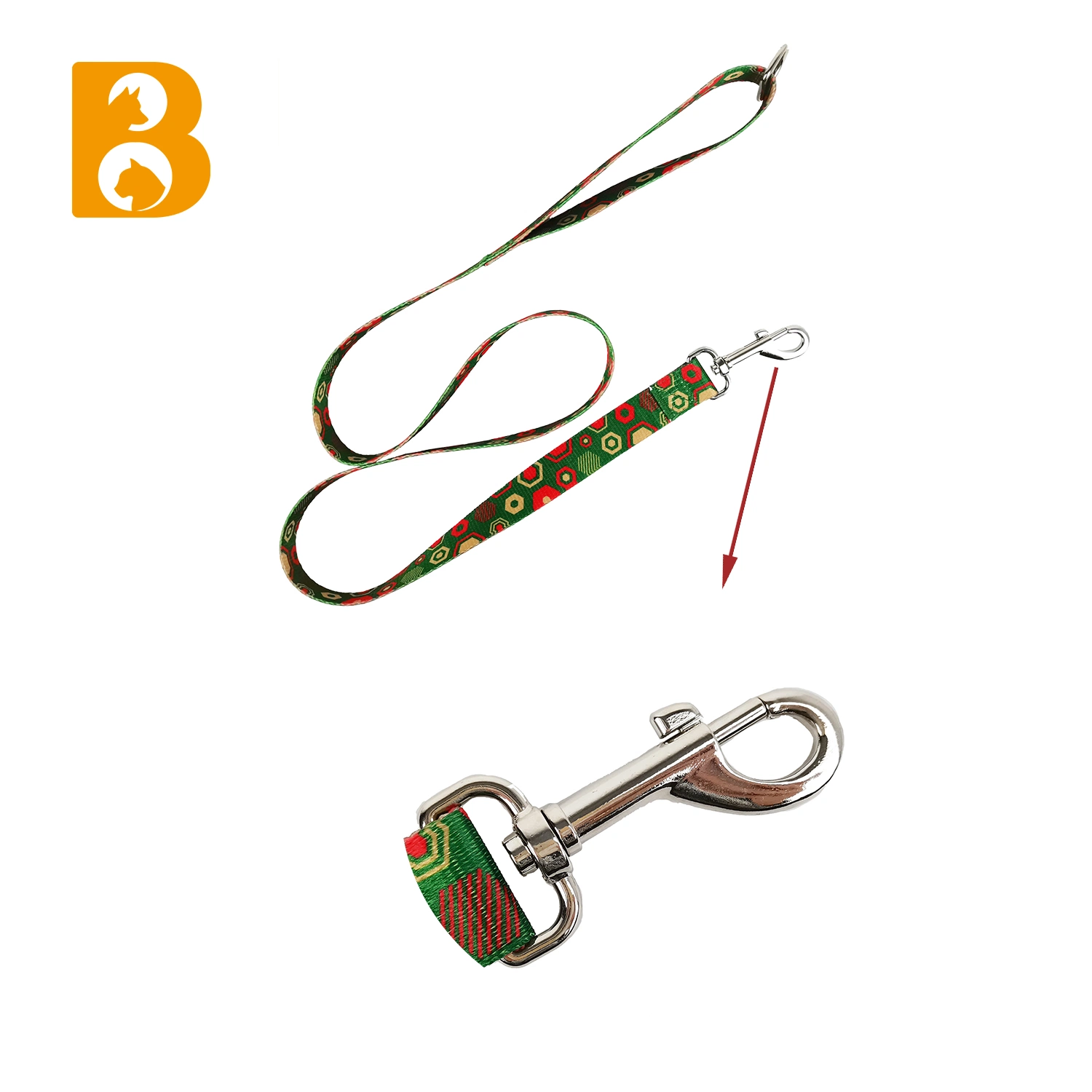 OEM Fabrik Customized bunte Druck Walking passende Hundehalsband mit Pet-Leine