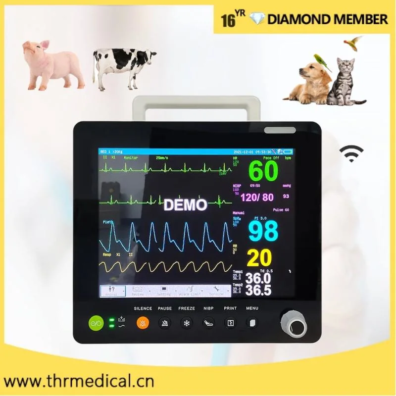 Equipamento médico Portátil 6 parâmetros Veterinary Patient Monitoring Machine Price