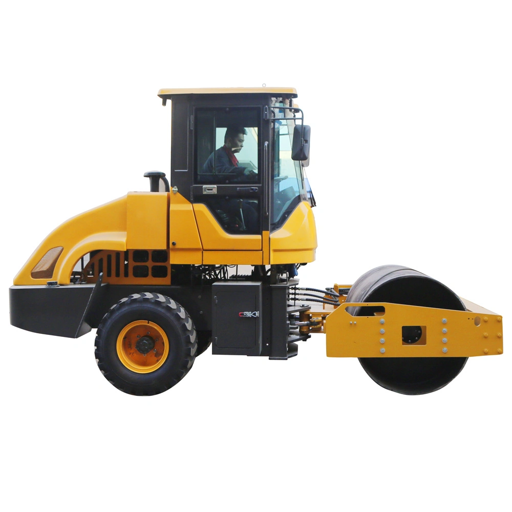 Small Vibratory Roller with Double Steel Wheels Engineering Lawn Compactor Seat Driving Roller