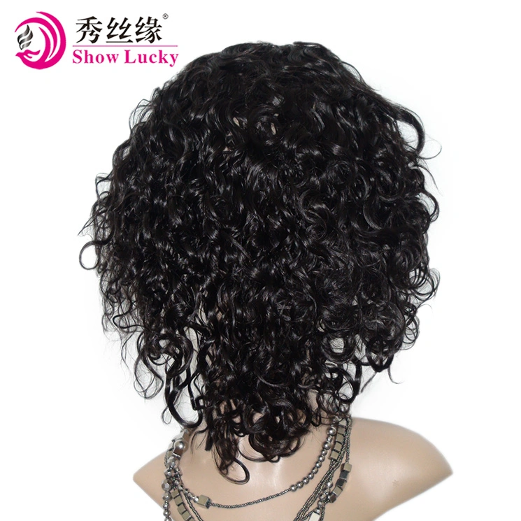 Lleno de encanto delantera de encaje pelucas Kinky Curly brasileño Virgen cabello humano.