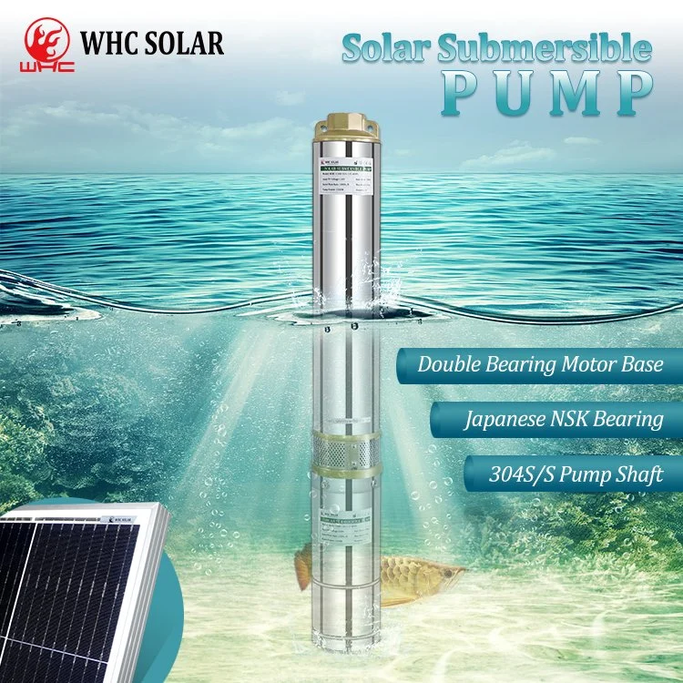 WHC bomba de alta presión sistema de energía solar DC Bomba sin escobillas bomba de agua sumergible solar