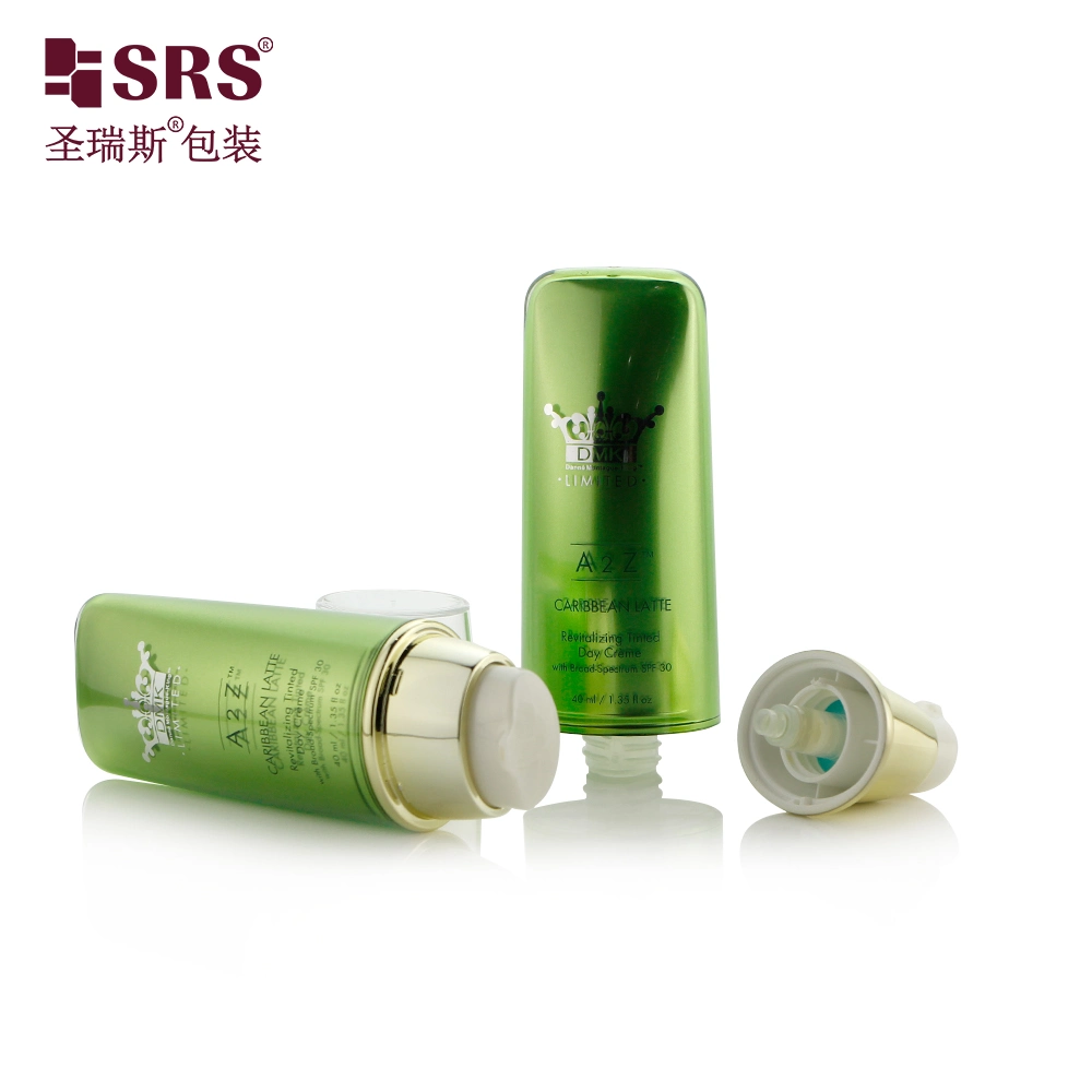 Empty Acrylic Plastic Double Wall BB Cream Tube With Airless Pump 35ml