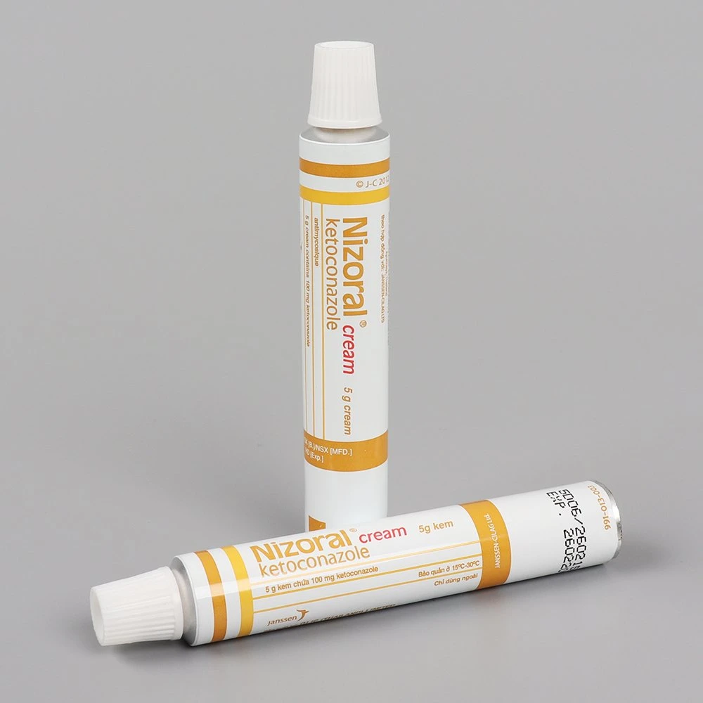 Paquete farmacéutico Crema Vacinal tubo tubo plegable de aluminio de paquete para el tratamiento de quemaduras cutáneas/ 28mm 60g con tapón de rosca diseñado