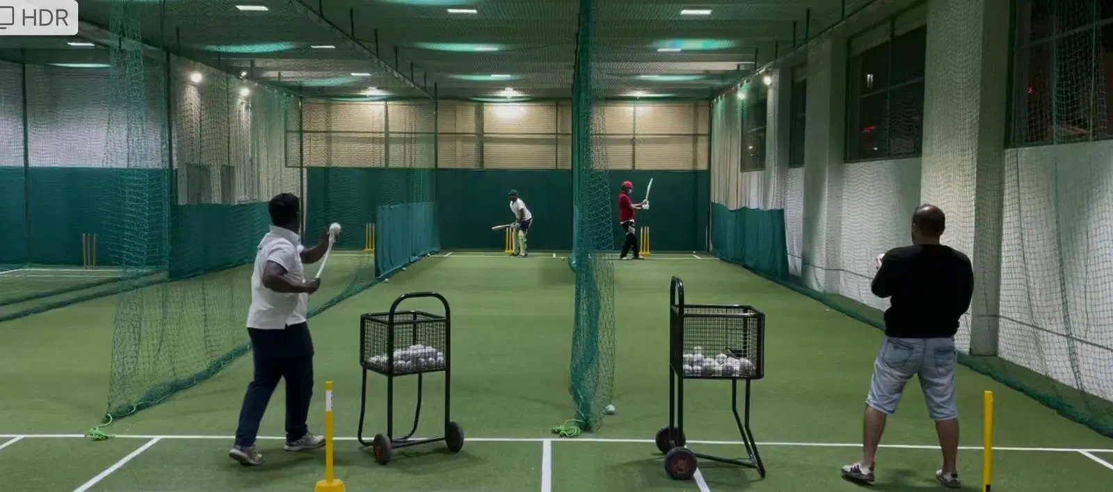 Indoor Cricket Training Facility with 6 Cricket Pitches of Width Approximately 3 Meters