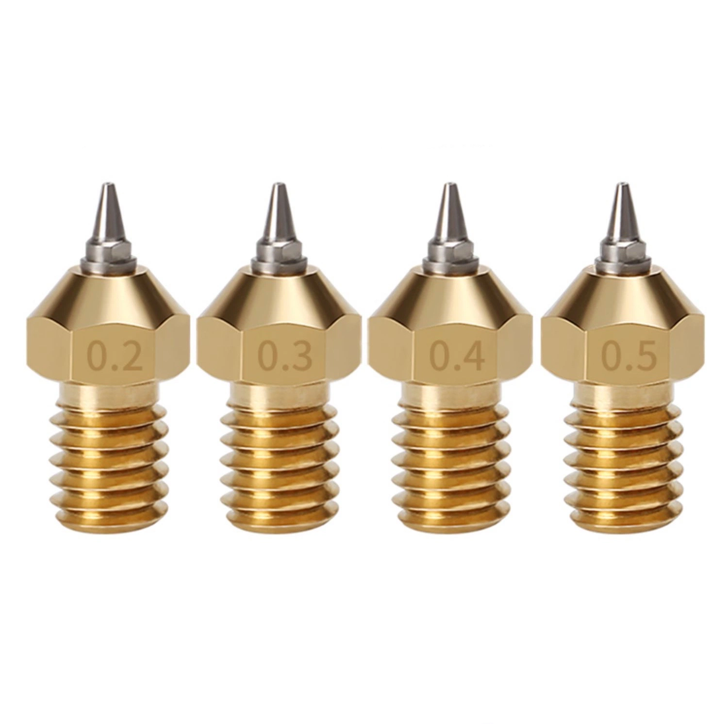 3D Printer Accessories E3d Brass Nozzle with Stainless Steel Tip Removable 0.2-0.6mm