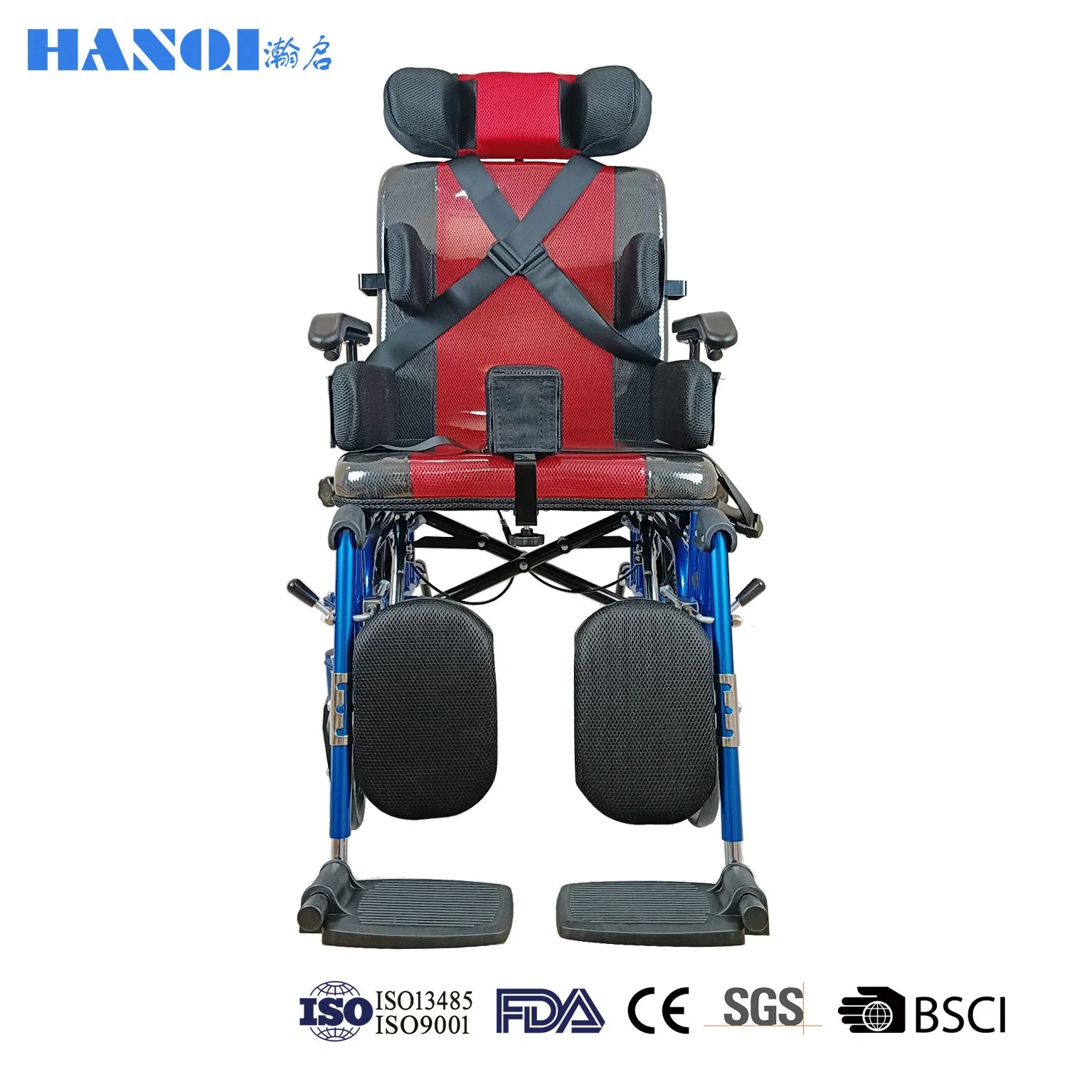 Hanqi Palsy cerebral de alta calidad Manual Foldable Hospital médico mecánico silla de ruedas