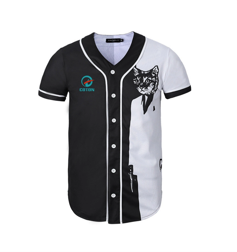 Super Quality 100% Polyester Button Down Custom Baseball Jersey Customized Sublimation Baseball Uniform Wear