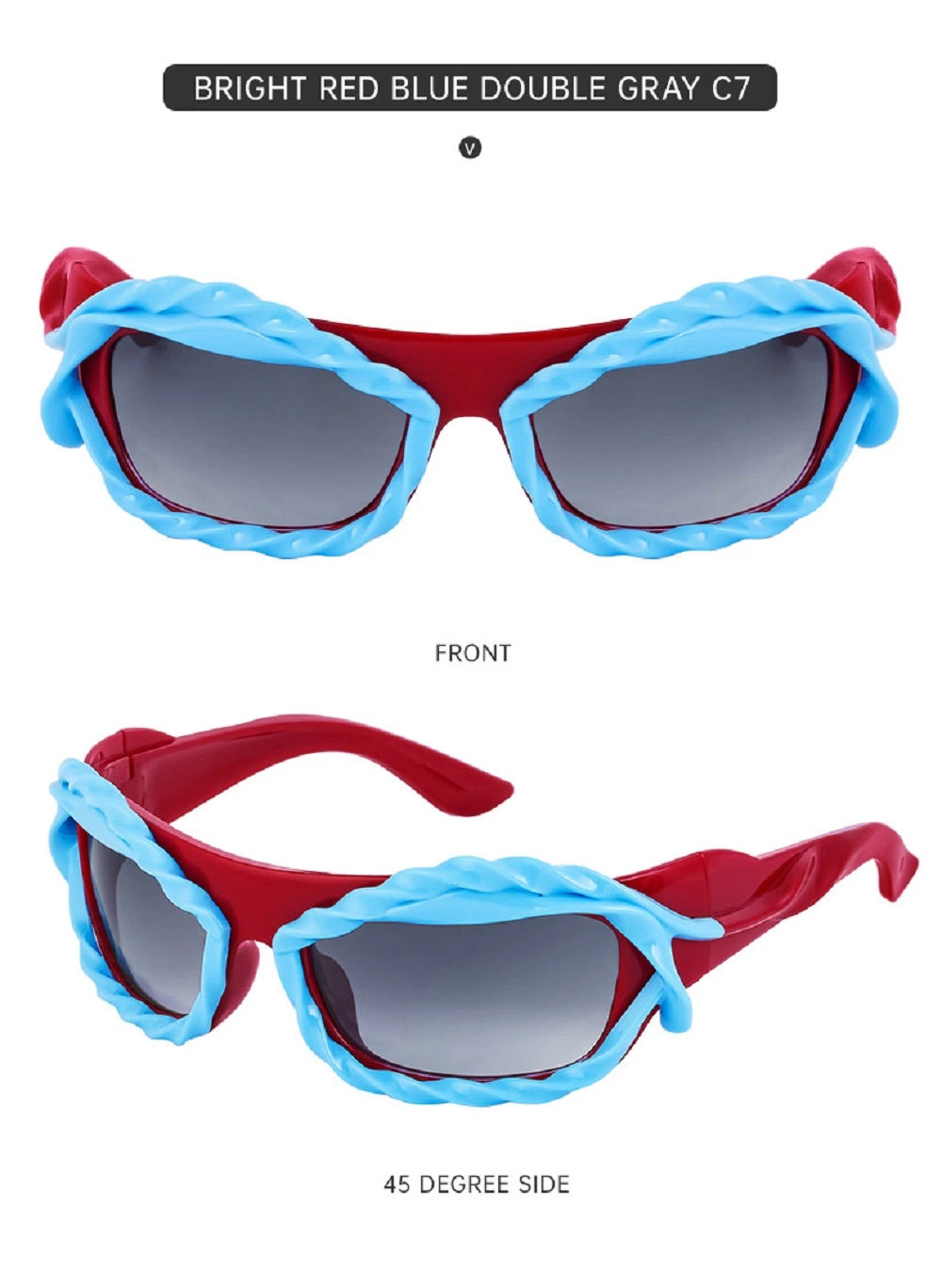 High Quality Y2K Sports Sunglasses Multi Color Ins Fashion Special-Shaped Frame Eyewear