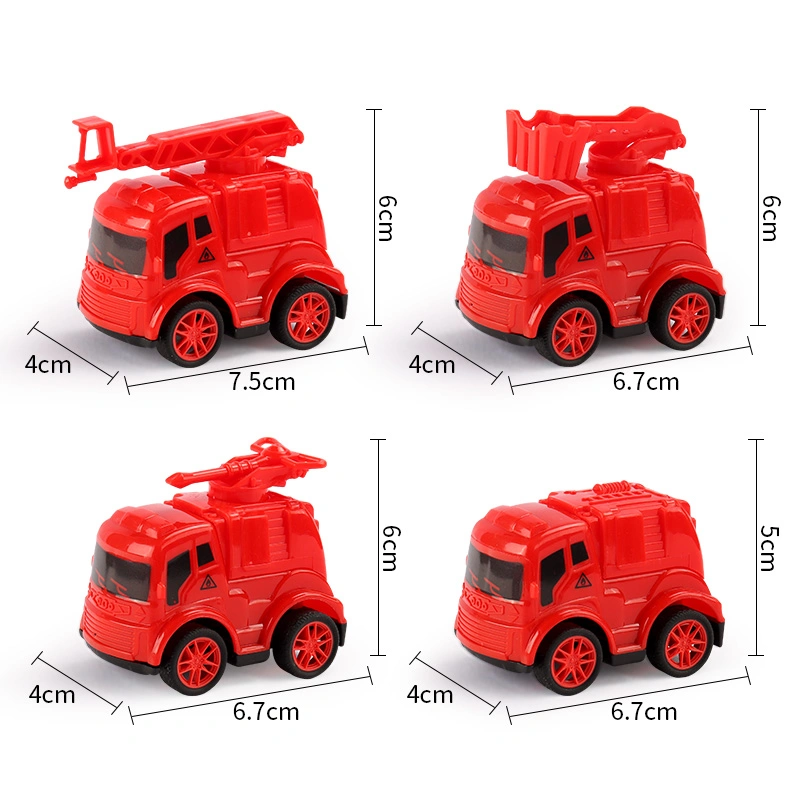Promotional Gift Small Plastic Toy Fire Truck for Capsule Toy