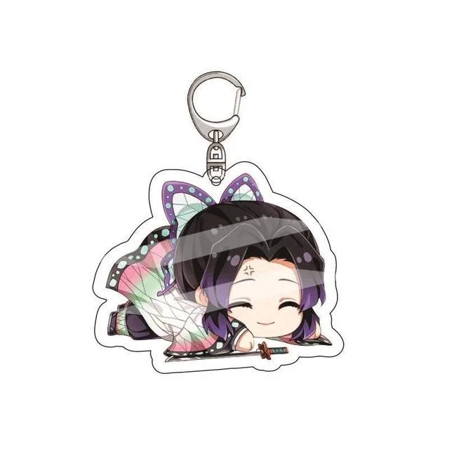 O Japão Anime caçador de demónios chaveiro adorável figura pendente de acrílico Chaveiro Cartoon Character Llavero Key Ring