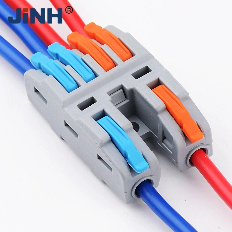 Fast Wire Connectors 2 in 4 out Push-in Spring Splicing Terminal Block