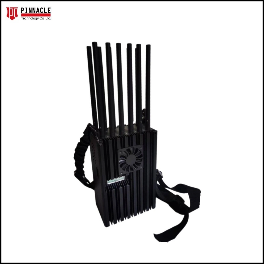 12-Antennas Handheld Mobile Phone 2g+3G+4G+5g WiFi-2.4G+5.8g+315+433+868+GPS Signal Jammer up to 60W Power