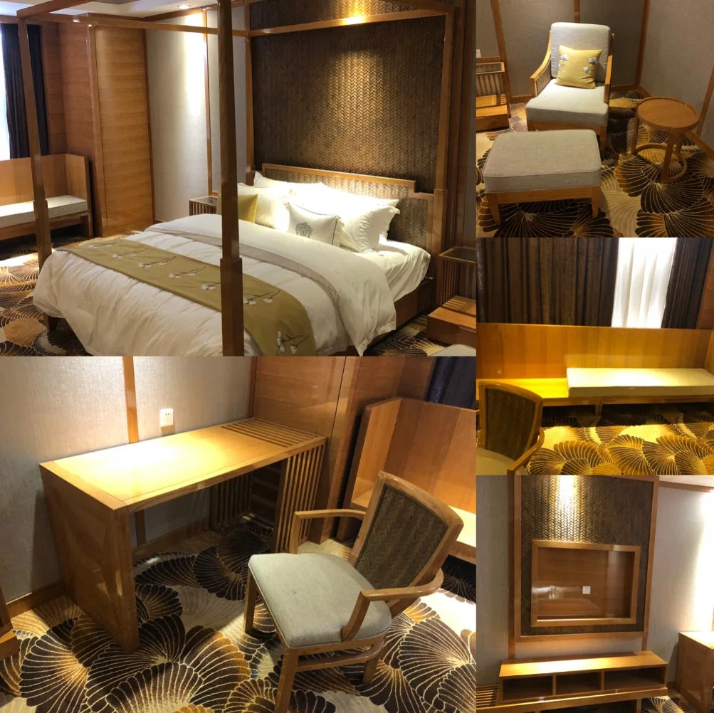 Foshan Factory изготовленный на заказ
 Современная коммерческая деревянная гостиная с спальней Мебель Rattan для 5-звездочных гостиничных вилл Resort Villa Apartment Мебель