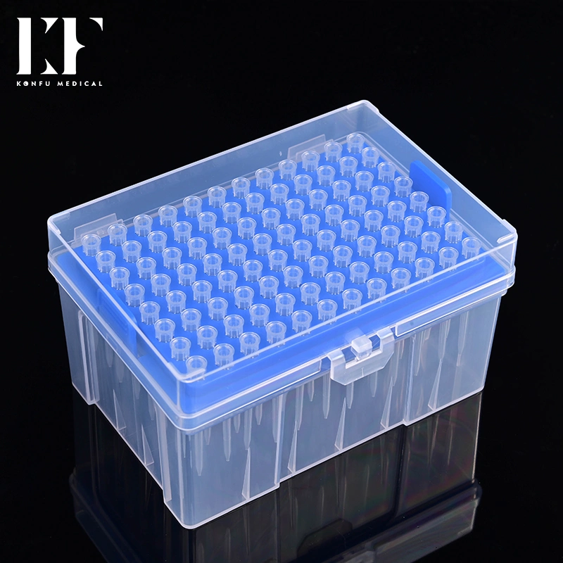 Konfu Medical Disposable Plastic PP 10UL Hot Sale Autoclaving Sterile Extended Length Universal Racked Pipette Tips with Filter