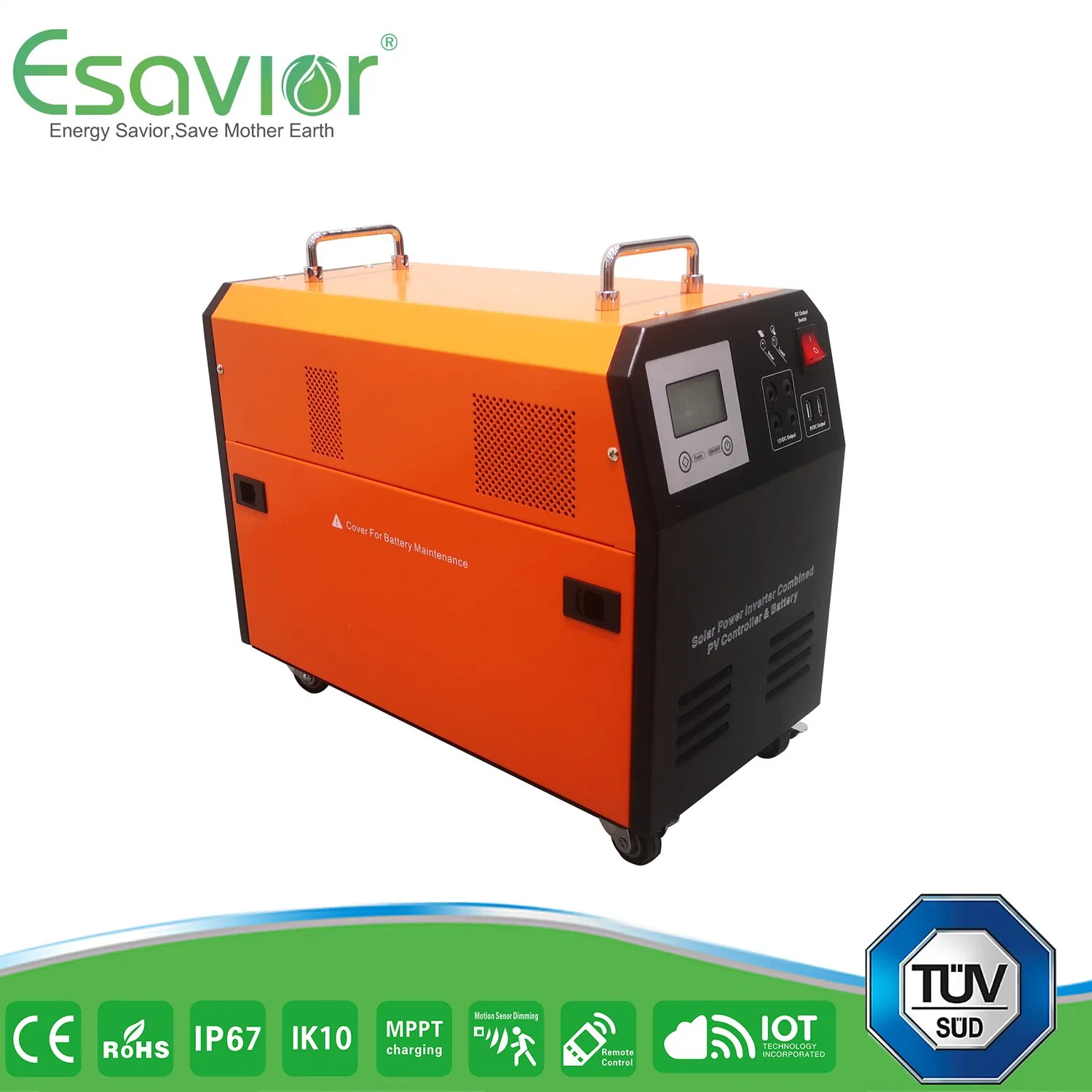 Panneau solaire polycristallin Esavior 500W hors-réseau du système solaire Portable Power Inverter