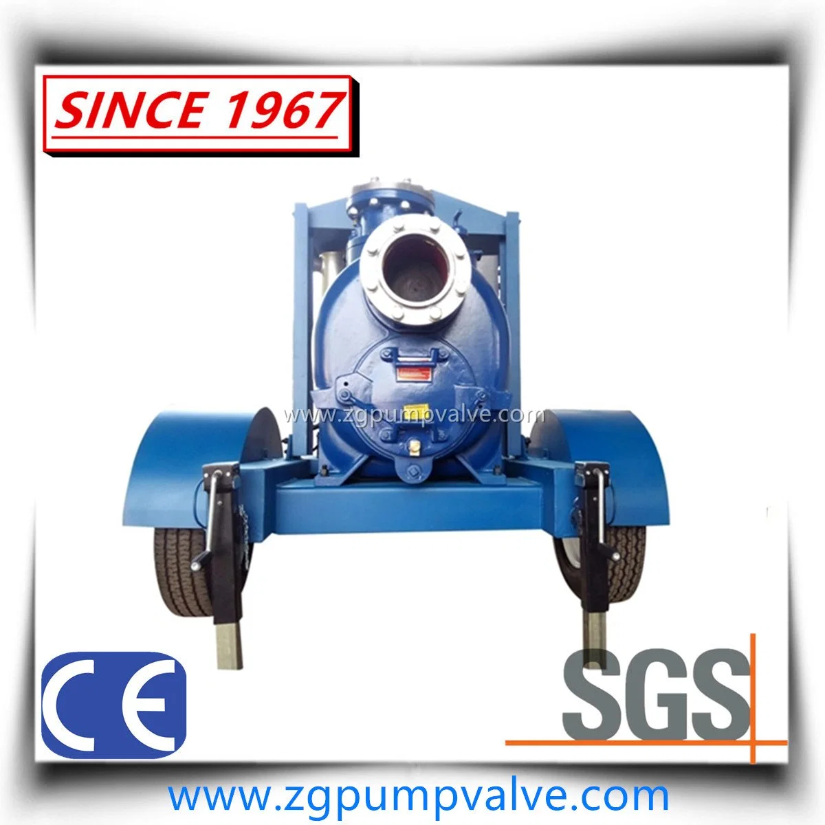 T&U Series Stainless Steel American Technology Movable Diesel Centrifugal Self-Priming Pump Heavy Duty Solids-Handling with Trailer