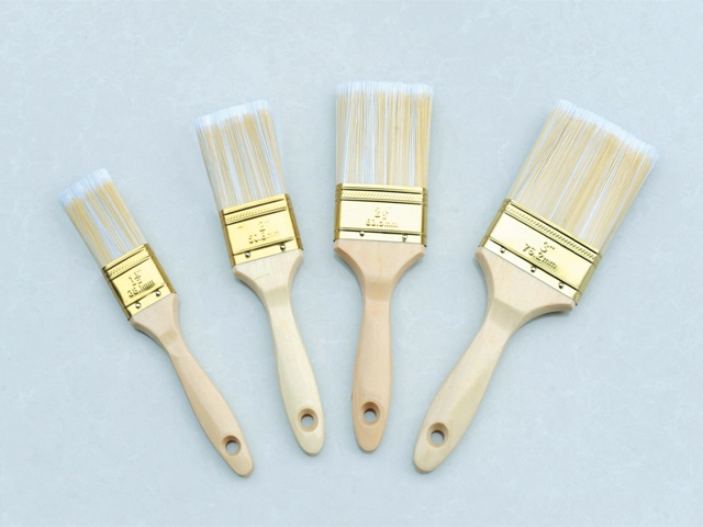 Painting Brush, Wooden Handle Brush, , White Bristle 1.5"