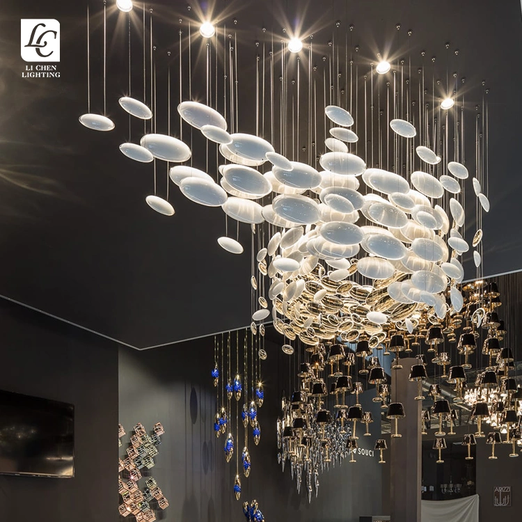 Novo produto decoração interior Hotel Villa Mall escadaria Custom Hanging Lustre LED