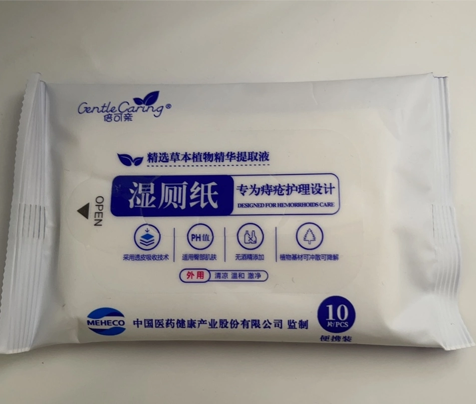 Alcohol Free Cleaning Use Wet Tissue Paper for Hemerrhoids Care