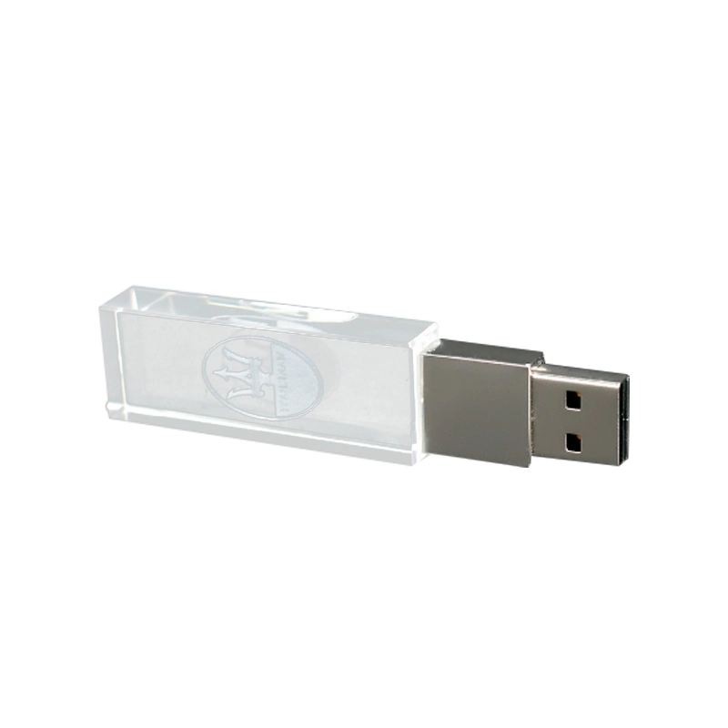 LED Light Luxury Silvery Crystal USB Pen Drive 2.0 3.0 Promotional Gift Pen Drive