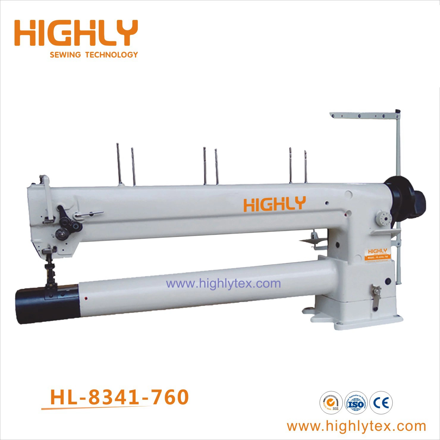 Long Arm Double Needle Cylinder Bed Unison Feed Heavy Duty Sewing Machine