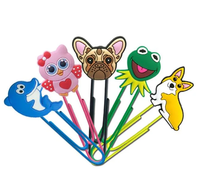 Customized Stationery Bookmark PVC Paper Clips of Cartoon Dog Doll Promotion Gifts Toys