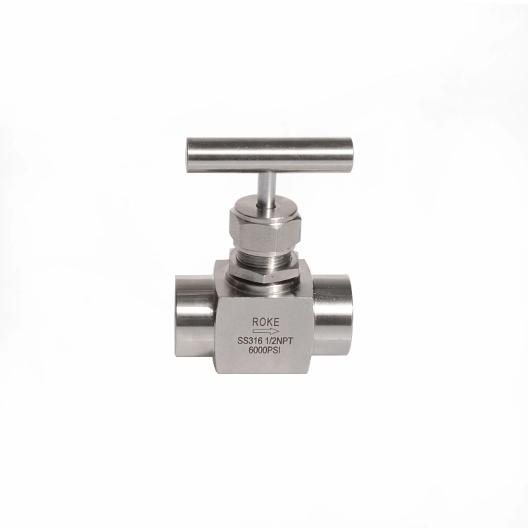 Stainless Steel SS316 1 Inch NPT or BSPT Female Thread Integral Forged Needle Valve 6000psi