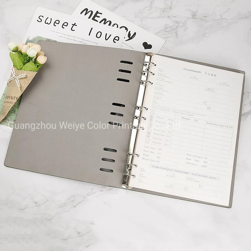 Custom Printing Service Loose Leaf Stationary Notebook