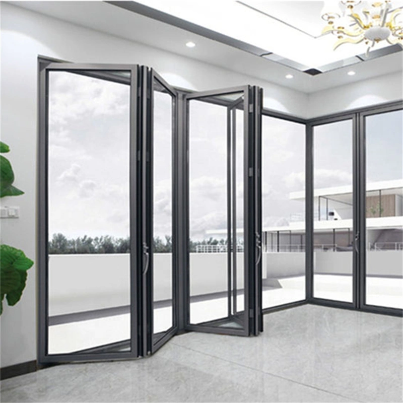 Australian Standards Patio Soundproof Tempered Glass Aluminum Folding Doors