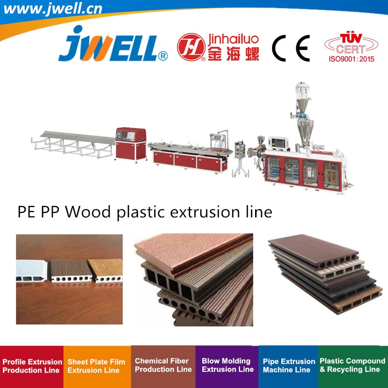 Jwell - WPC (PE|PP) Wood- Plastic Floor Profile Recycling Agricultural Making Extrusion Machine Used in Indoor or Outdoor Floor Parapets|Tray Decoration
