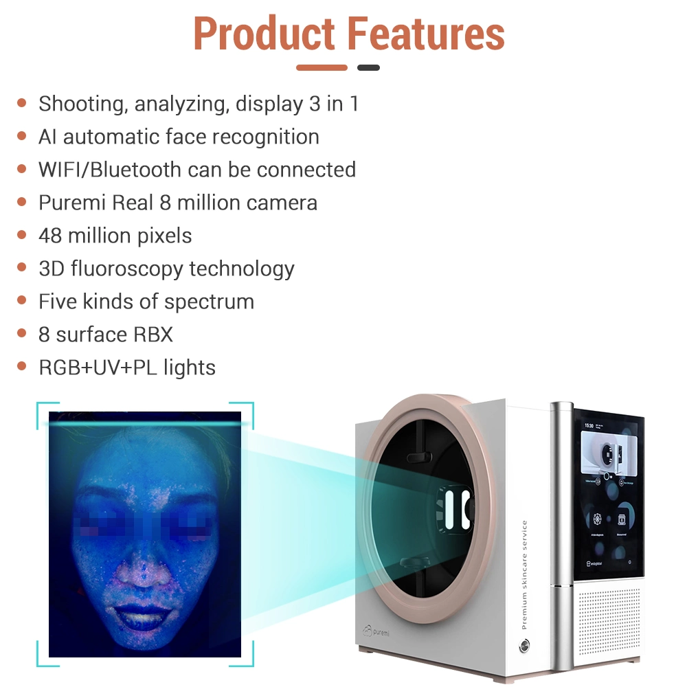 2023 Newest Magic Mirror 3D Ai Skin Diagnostics Analysis Tester System Intelligent Facial Scanner Face Skin Analyzer Machine