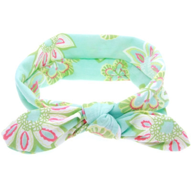 Baby Girl Headbands Vintage Flower Printed Elastic Head Wrap Twisted Hair Accessories for Bohemian Floral Style Esg13506