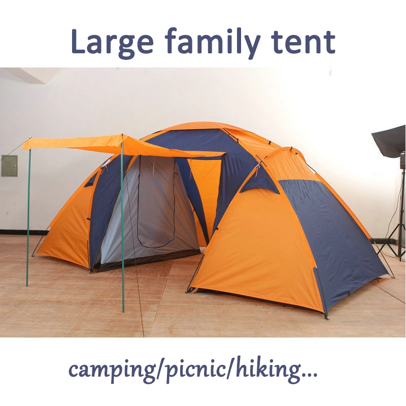 Customized Large Family Two Bedroom Rainproof Double Skin Can Accommodate 5-8 People Tent