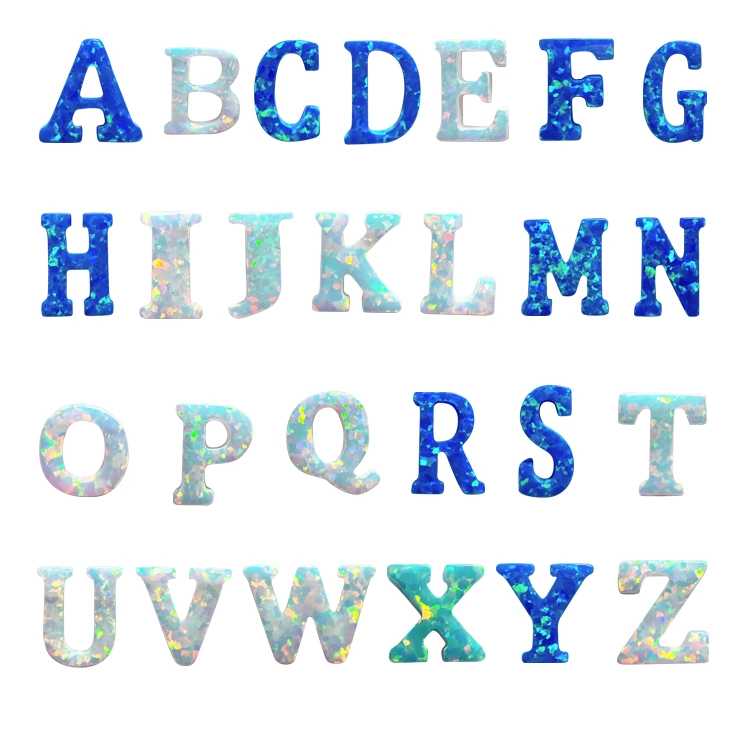 Wholesale/Supplier Top Quality Alphabet Shape Letter a-Z Loose Stone Opal with Holes Opal Gemstone Accessories Jewelry Gemstone Opal