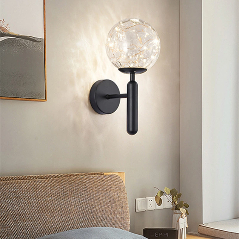 Decorações modernas plena candeeiro de parede estrela ouro negro para as crianças quarto sala de estar montado na parede LED (WH-OU-116)