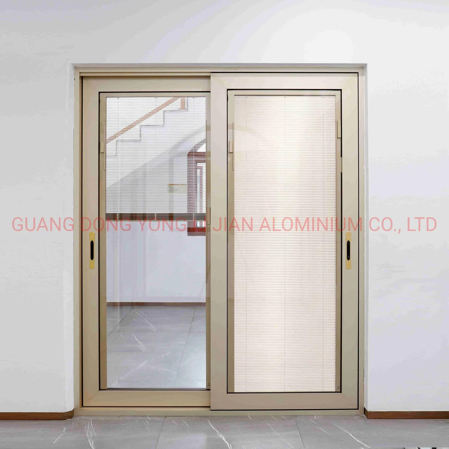 China fábrica de aluminio templado bajo E puerta corrediza de vidrio de aislamiento térmico de la puerta de Casement///colgados de apertura de puertas de aluminio plegable corrediza