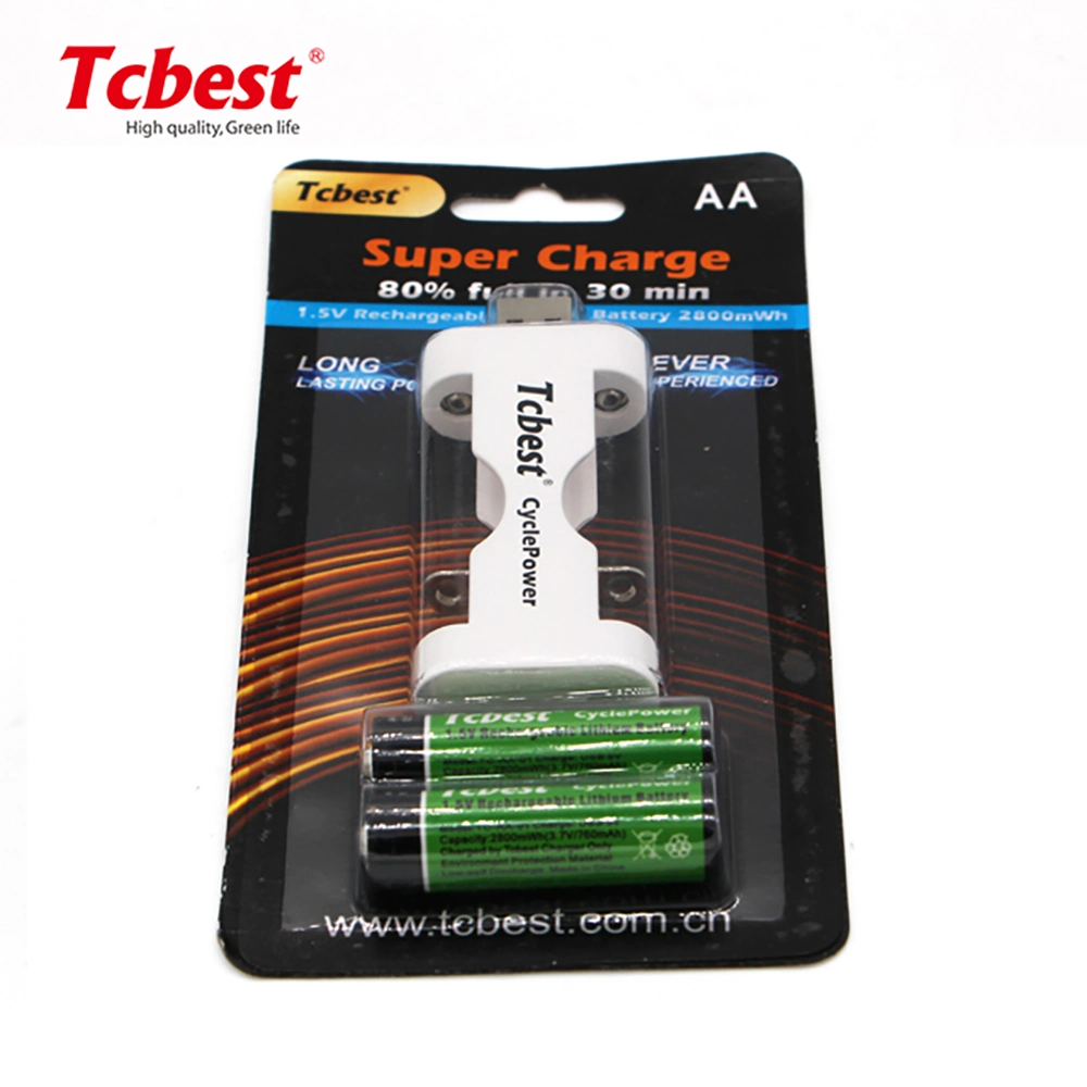 Factory Directly Supply 1.5V AAA 900mwh Lithium USB Rechargeable Battery AAA