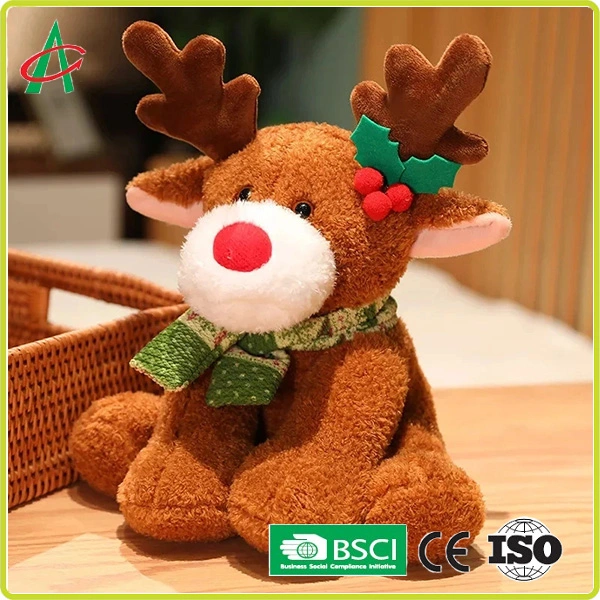 New Customized Reindeer Plush Toy Cute Soft Christmas Deer Gift