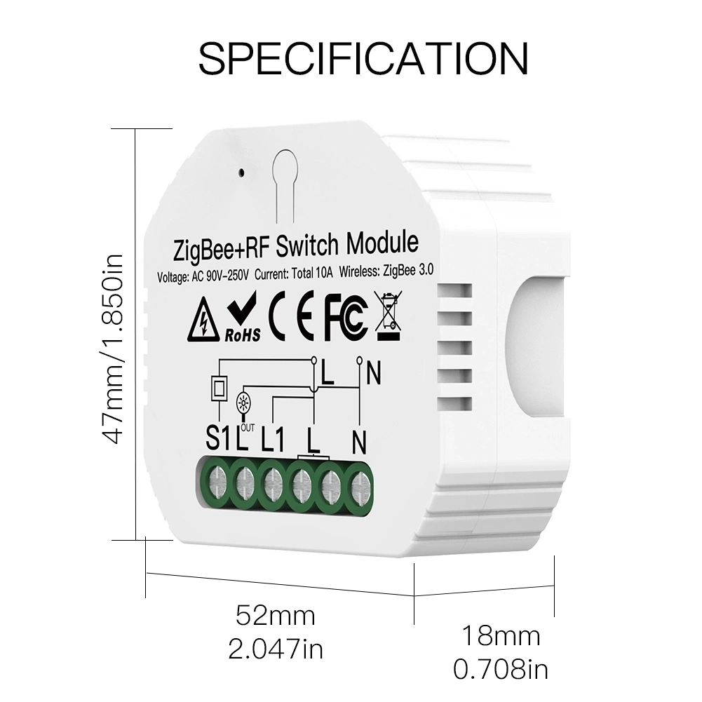 Igoto New Product 1gang Hidden Zigbee 3.0 Switch Module Mini Hidden Type