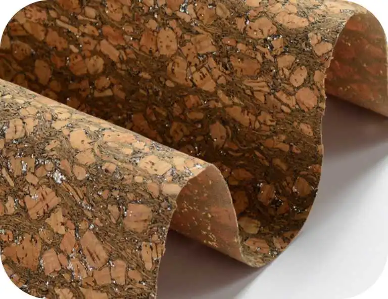 High quality/High cost performance  Real Cork Leather Glitter Natural Cork (HS-CL-050)