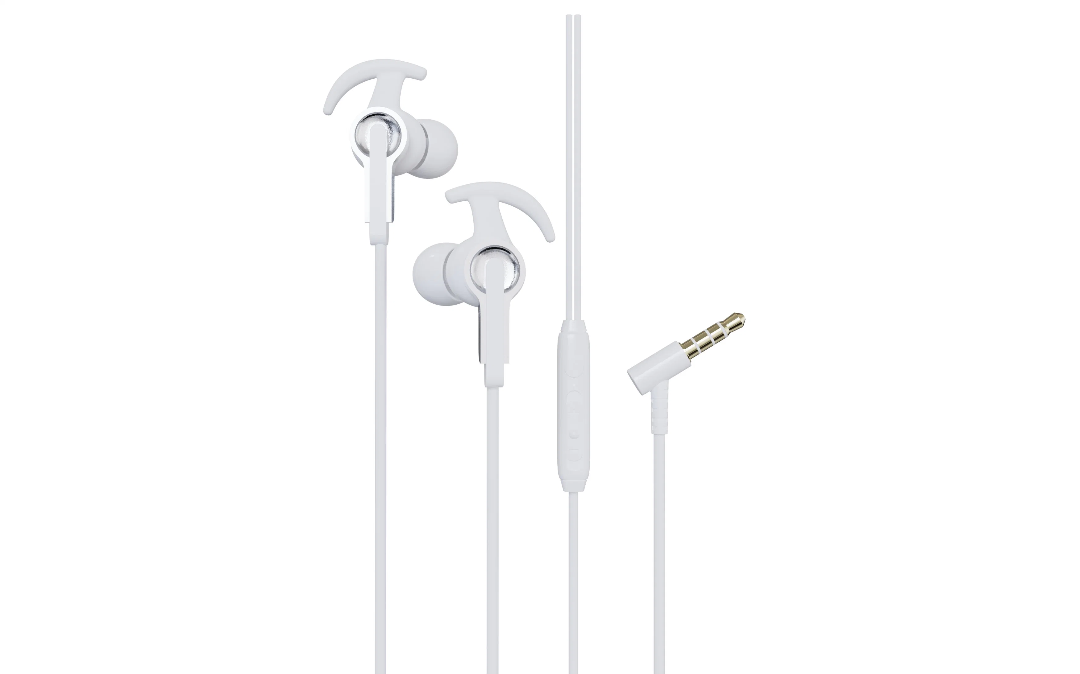 3.5mm Audio Port Plastic Copper Ring Horn Side Half in-Ear Support System Switch to Answer Calls Wired Plug-in Headphones