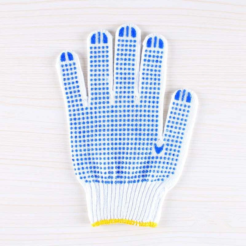 White Cotton Work Gloves with PVC Dots